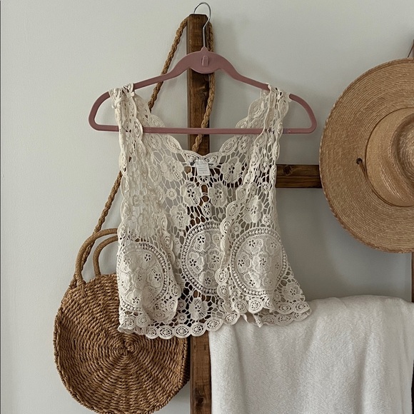 Crochet Sleeveless Vest -S - Picture 1 of 5
